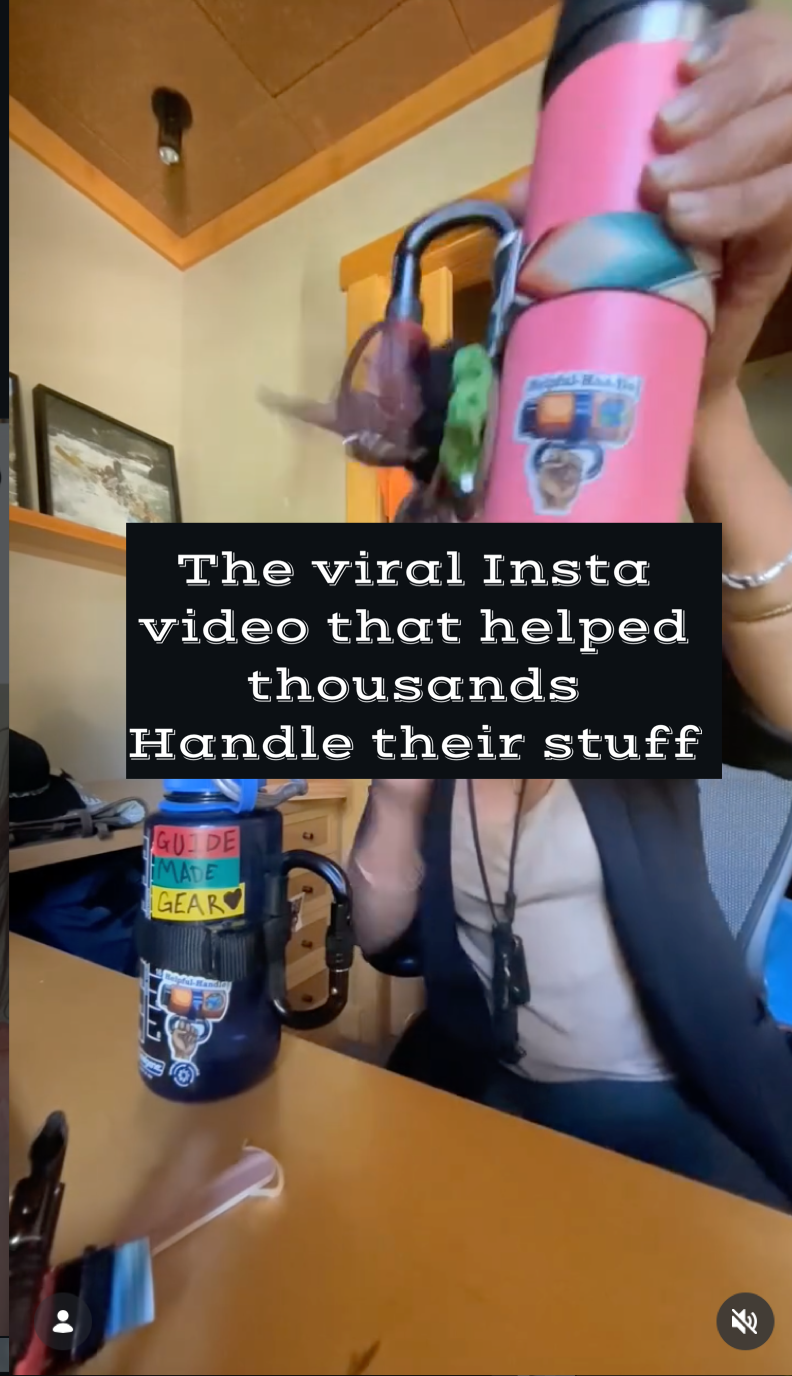 Load video: sets an example of how to use helpful handle to carry every day objects